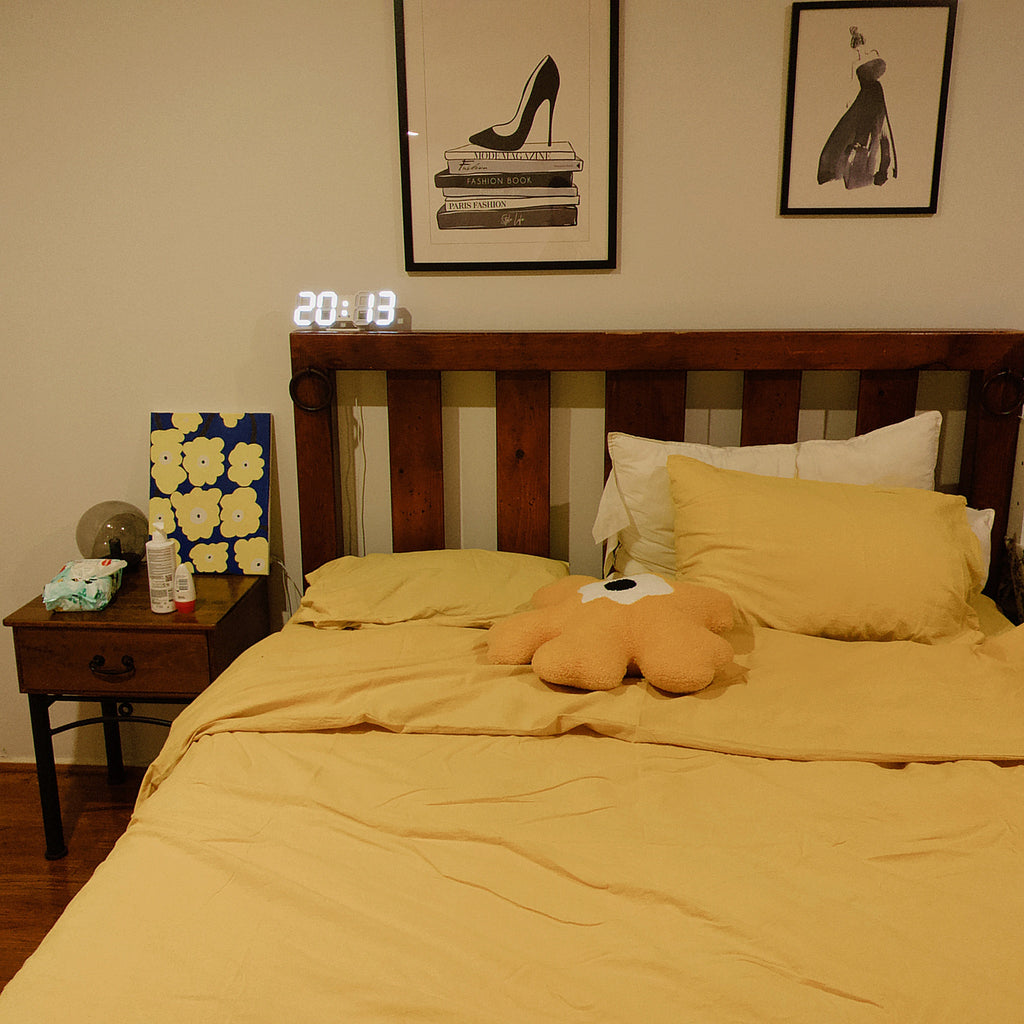 Stonewashed Cotton Warm Yellow Quilt Cover